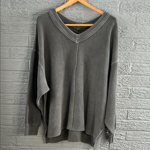 aerie Saltwash Double V-neck Sweatshirt